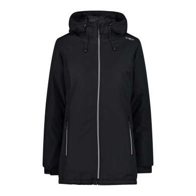 CMP Winterjacke Long Fix Hood (gefütterte Ripstop-Jacke) schwarz Damen